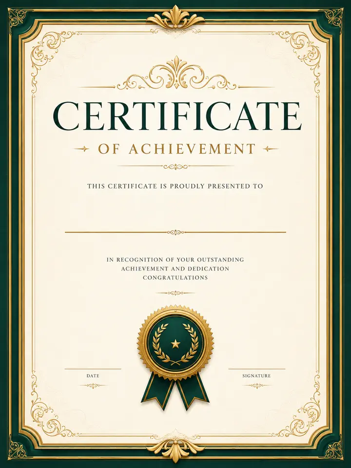 Certificate PDF template preview
