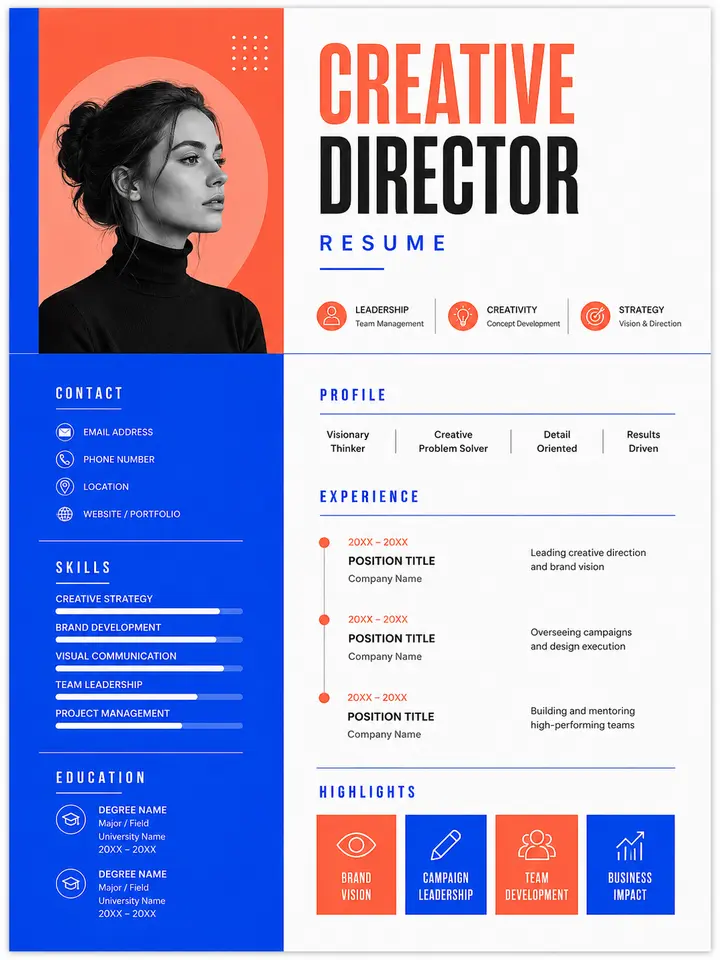Resume / CV PDF template preview