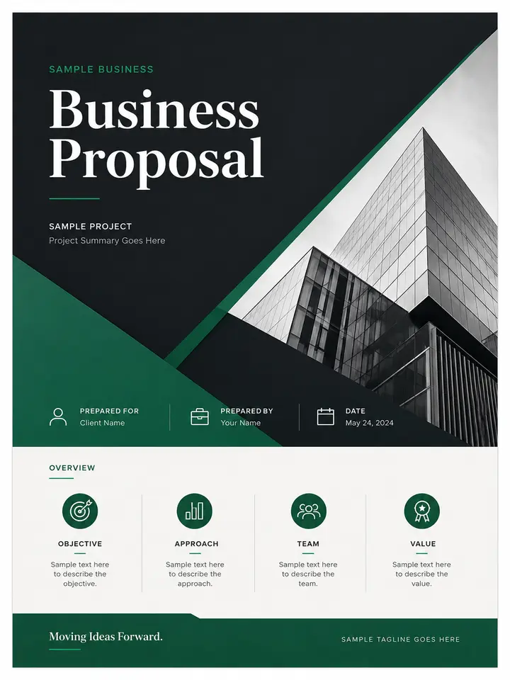 Business Proposal editable PDF template preview