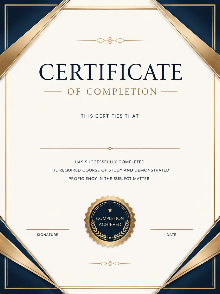 Completion Certificate