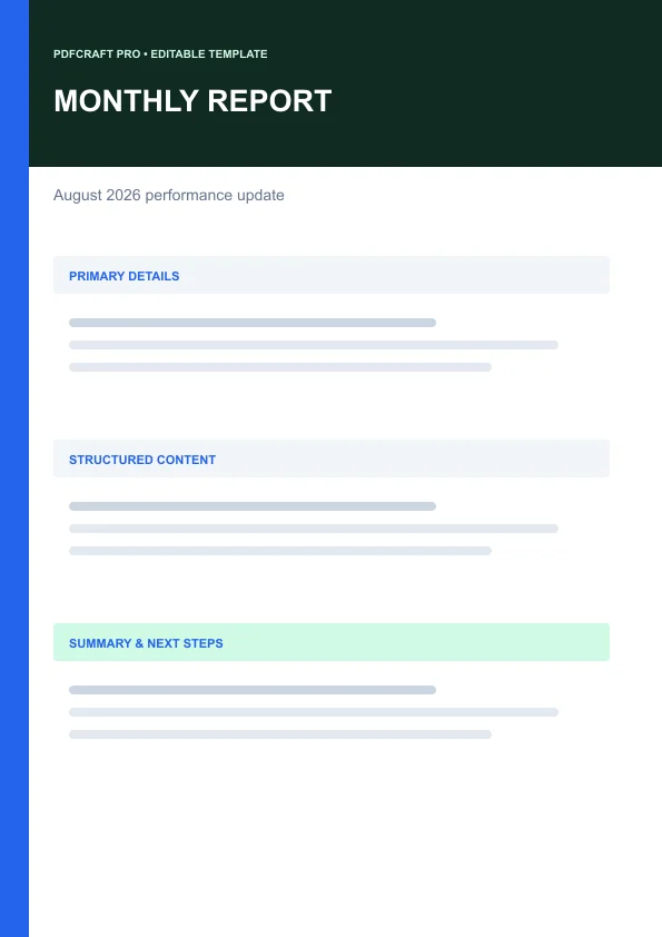 Monthly Report